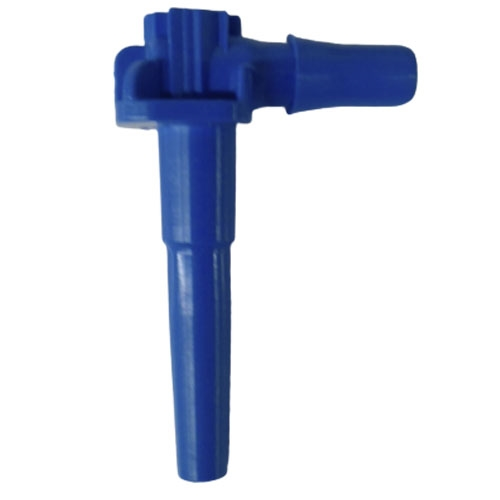 CHALUMEAU COUDE 1/4" LONG BLEU (BTE)